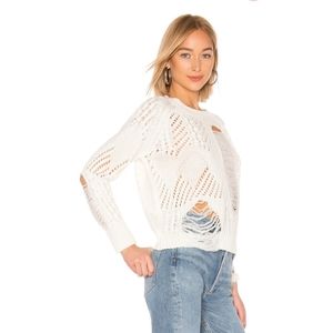 Grayson Distressed Sweater in Ivory